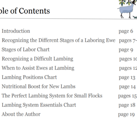 Table of Contents Shepherds Guide